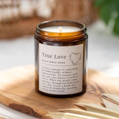 Hampers and Gifts to the UK - Send the Dictionary Definition Candle - True Love